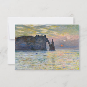 Claude Monet - The Cliff, Etretat, Sunset Thank You Card