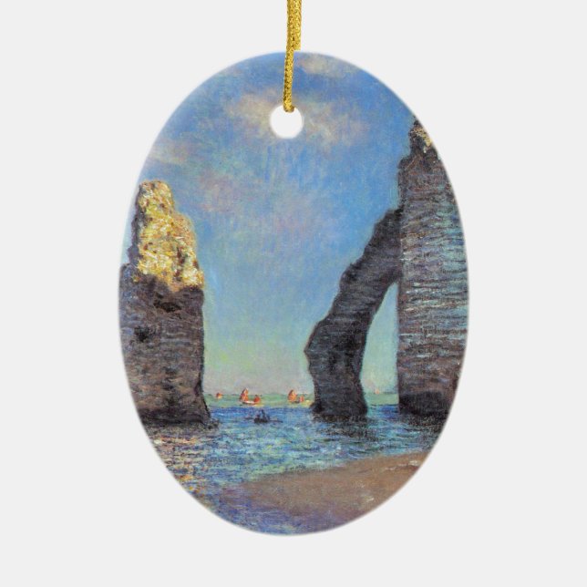 Claude Monet // The Cliffs at Etretat Ceramic Tree Decoration (Front)