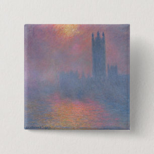 Claude Monet The Houses of Parliament, London 15 Cm Square Badge