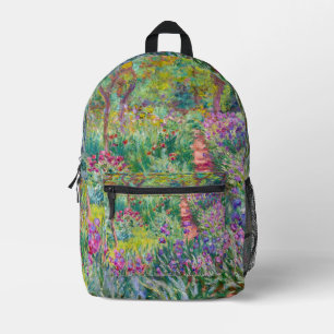 Claude Monet - The Iris Garden at Giverny Printed Backpack