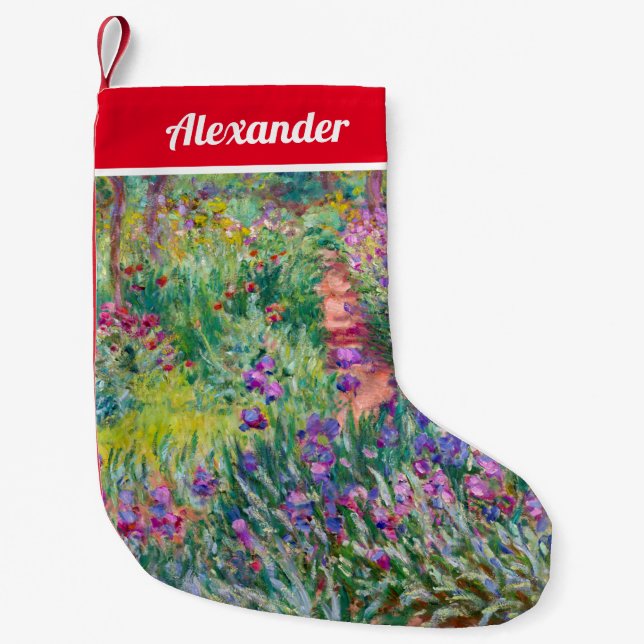 Claude Monet - The Iris Garden at Giverny Small Christmas Stocking (Front)