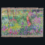 Claude Monet: The Iris Garden at Giverny Throw Blanket<br><div class="desc">A charming classic throw blanket featuring the iris garden at Giverny,  painted by the French impressionist painter Claude Monet.</div>
