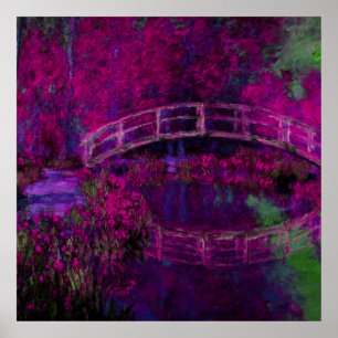 Claude Monet The Japanes Bridge purple Poster
