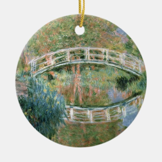 Claude Monet | The Japanese Bridge, Giverny Ceramic Tree Decoration (Front)