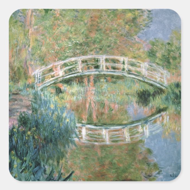 Claude Monet | The Japanese Bridge, Giverny Square Sticker (Front)
