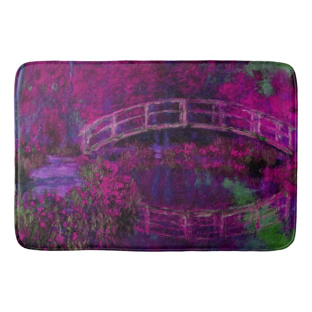 Claude Monet The Japanese Bridge purple Bath Mat (Front)