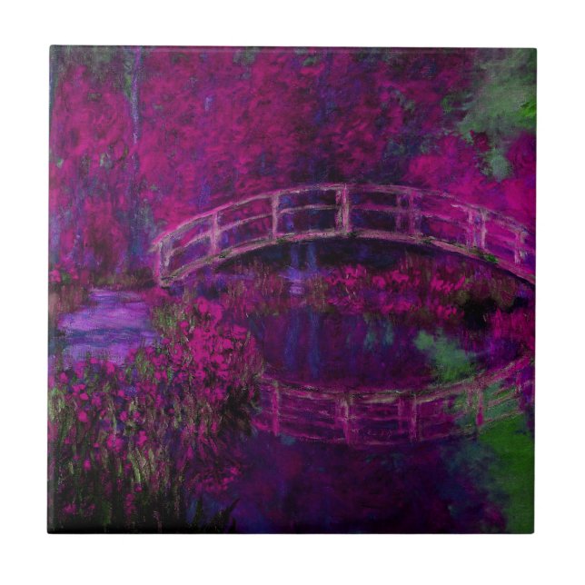 Claude Monet The Japanese Bridge purple Tile (Front)