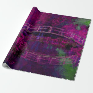 Claude Monet The Japanese Bridge purple Wrapping Paper
