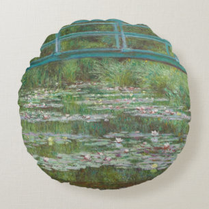 Claude Monet The Japanese Footbridge, 1899 Round Cushion