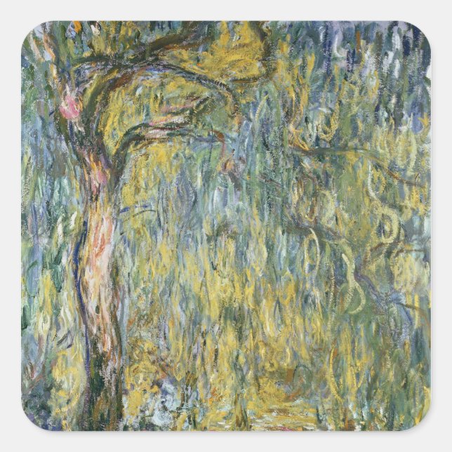 Claude Monet | The Large Willow at Giverny, 1918 Square Sticker (Front)