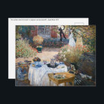 Claude Monet - The Luncheon, decorative panel Postcard<br><div class="desc">The Luncheon,  decorative panel / Le dejeuner,  panneau decoratif - Claude Monet,  1873</div>