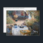 Claude Monet - The Luncheon, decorative panel Postcard<br><div class="desc">The Luncheon,  decorative panel / Le dejeuner,  panneau decoratif - Claude Monet,  1873</div>