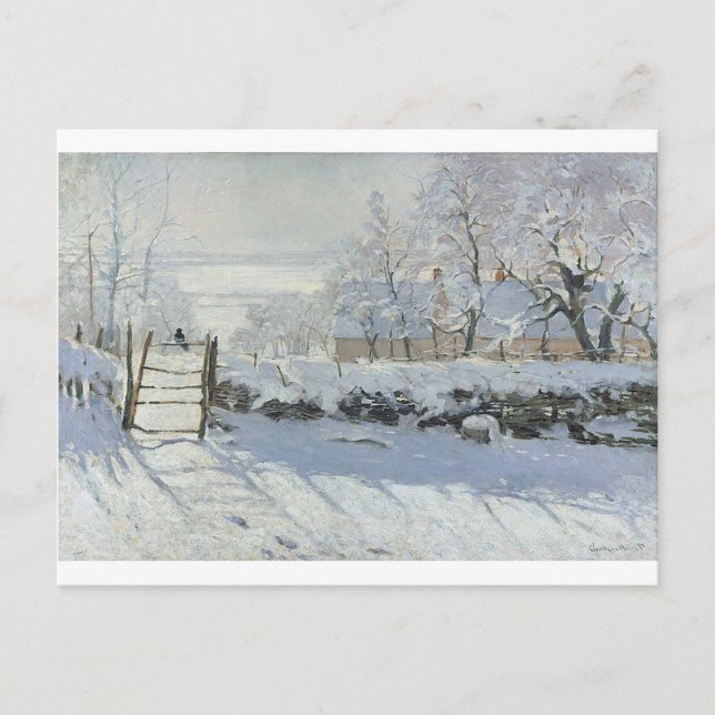 Claude Monet - The Magpie Classic painting Postcard (Front)