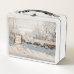 Claude Monet - The Magpie Metal Lunch Box<br><div class="desc">The Magpie / La Pie - Claude Monet,  Oil on Canvas, 1868-1869</div>