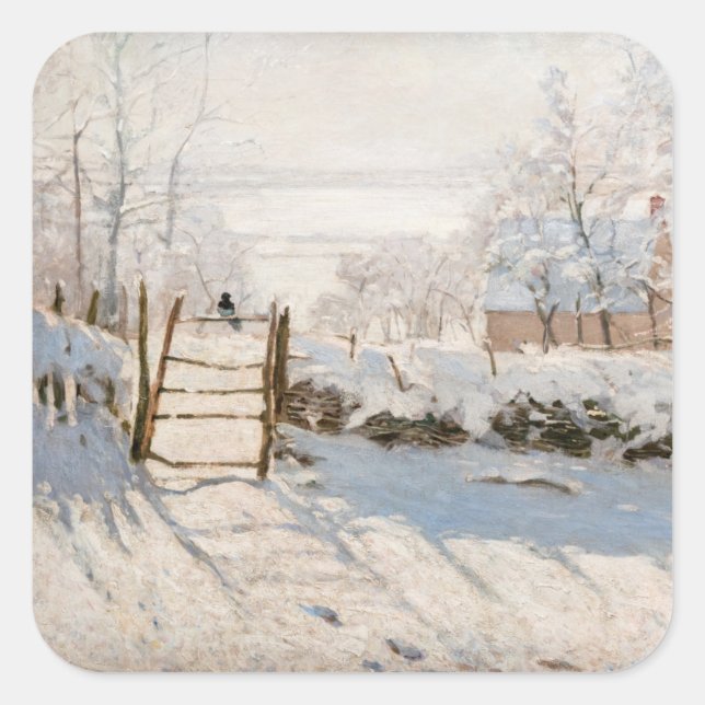 Claude Monet - The Magpie Square Sticker (Front)