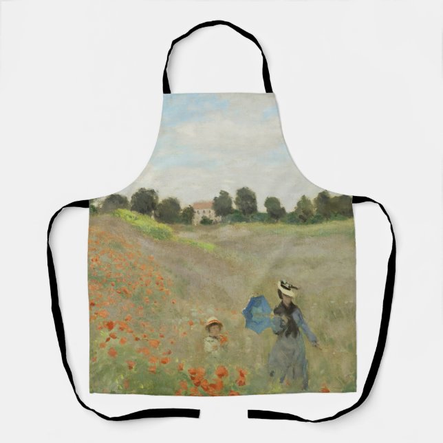 Claude Monet The Poppy Field near Argenteuil Art Apron (Front)