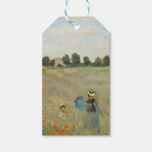 Claude Monet The Poppy Field near Argenteuil Art Gift Tags