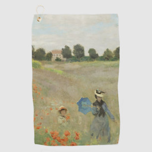 Claude Monet The Poppy Field near Argenteuil Art Golf Towel