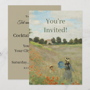 Claude Monet The Poppy Field near Argenteuil Art Invitation
