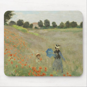 Claude Monet The Poppy Field near Argenteuil Art Mouse Pad