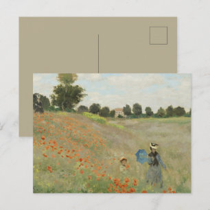 Claude Monet The Poppy Field near Argenteuil Art Postcard