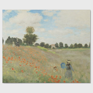 Claude Monet The Poppy Field near Argenteuil Art Wrapping Paper