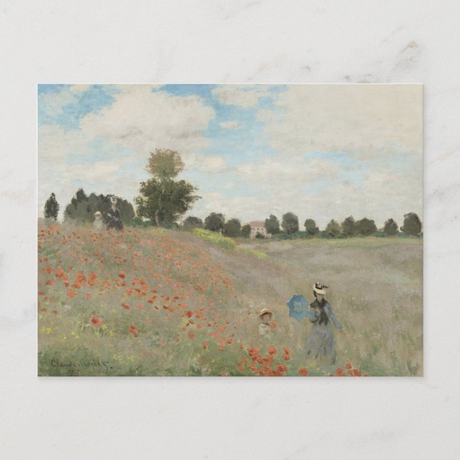 Claude Monet The Poppy Field near Argenteuil Postcard (Front)
