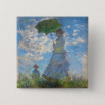 Claude Monet - The Promenade, Woman with a Parasol 15 Cm Square Badge<br><div class="desc">The Promenade,  Woman with a Parasol / Madame Monet and Her Son / La Promenade / La Femme a l'ombrelle - Claude Monet,  1875</div>