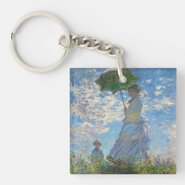 Claude Monet - The Promenade, Woman with a Parasol Key Ring (Front)