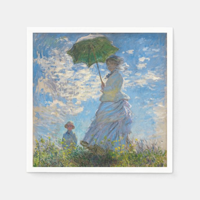 Claude Monet - The Promenade, Woman with a Parasol Napkin (Front)