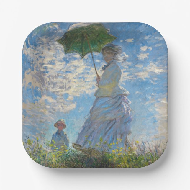 Claude Monet - The Promenade, Woman with a Parasol Paper Plate (Front)
