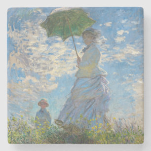 Claude Monet - The Promenade, Woman with a Parasol Stone Coaster