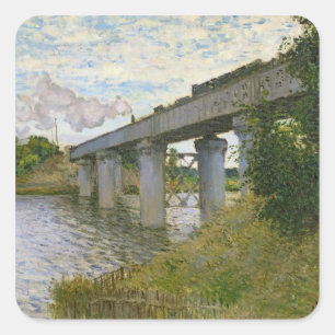 Claude Monet   The Railway Bridge at Argenteuil Square Sticker