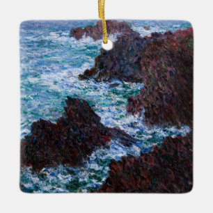 Claude Monet - The Rocks at Belle-Ile, Wild Coast Ceramic Ornament