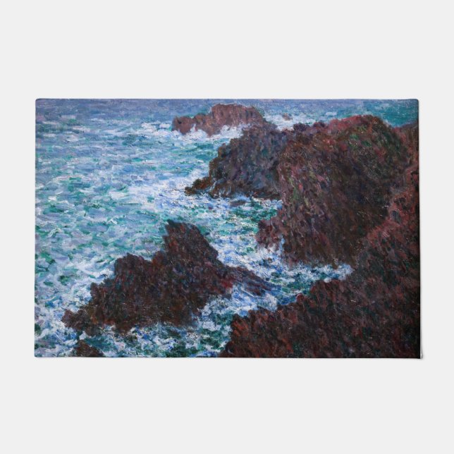 Claude Monet - The Rocks at Belle-Ile, Wild Coast Doormat (Front)