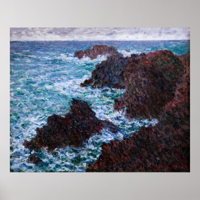 Claude Monet - The Rocks at Belle-Ile, Wild Coast Poster (Front)