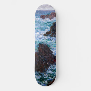 Claude Monet - The Rocks at Belle-Ile, Wild Coast Skateboard