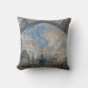 Claude Monet - The Saint-Lazare Station Cushion