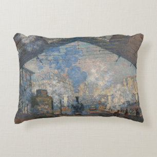 Claude Monet - The Saint-Lazare Station Decorative Cushion