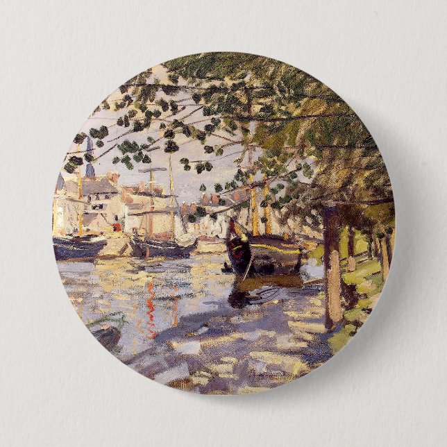 Claude Monet. The Seine at Rouen 7.5 Cm Round Badge (Front)