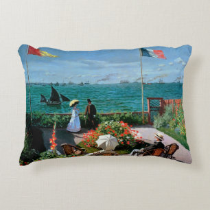 Claude Monet The Terrace at Sainte-Adresse, 1867 Decorative Cushion