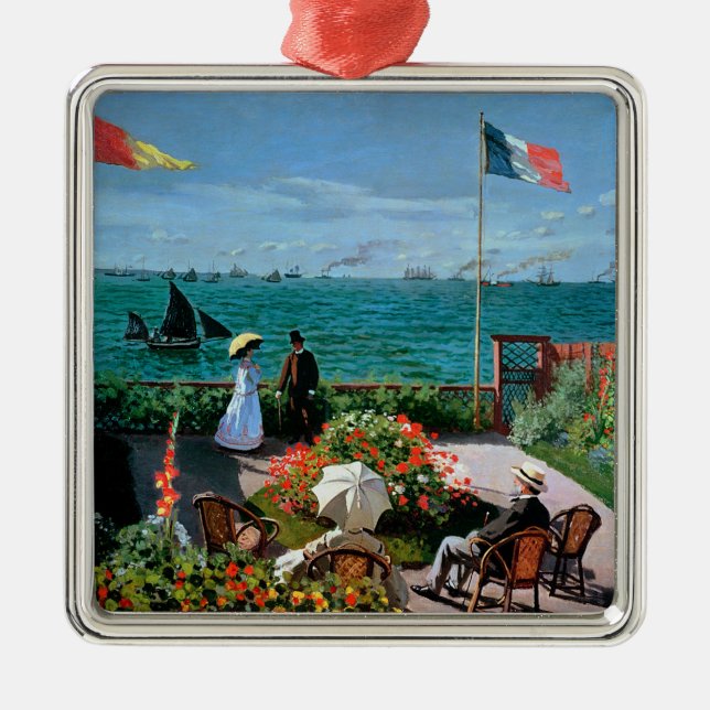 Claude Monet | The Terrace at Sainte-Adresse, 1867 Metal Tree Decoration (Front)