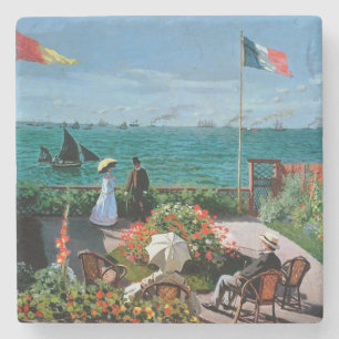 Claude Monet   The Terrace at Sainte-Adresse, 1867 Stone Coaster