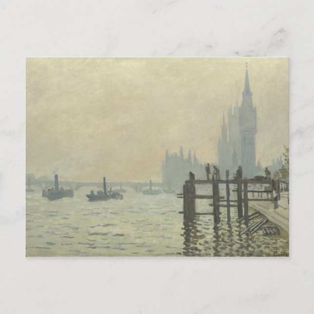 Claude Monet - The Thames at Westminster Postcard (Front)