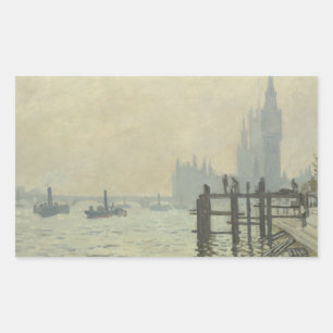 Claude Monet - The Thames at Westminster Rectangular Sticker