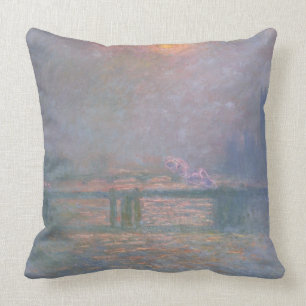 Claude Monet   The Thames with Charing Cross Cushion