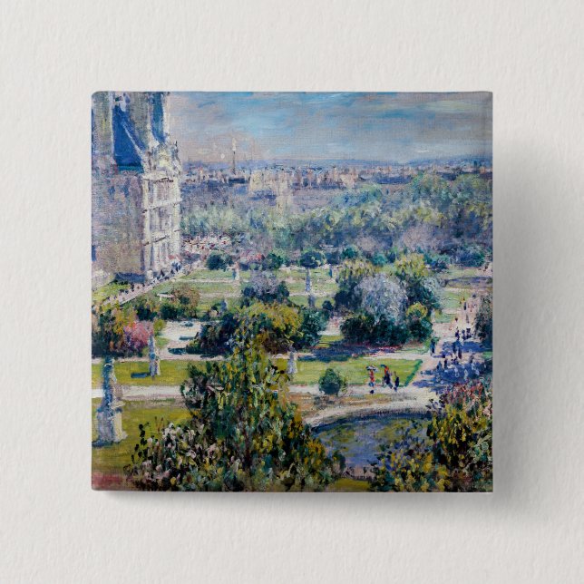 Claude Monet - The Tuileries Gardens 15 Cm Square Badge (Front)