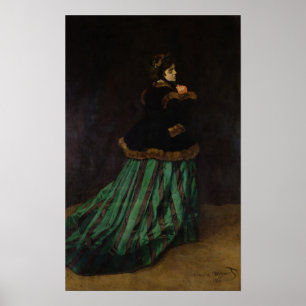 Claude Monet The Woman in the Green Dress, 1866 Poster