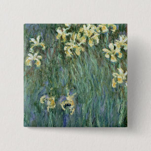 Claude Monet   The Yellow Irises 15 Cm Square Badge