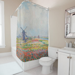 Claude Monet - Tulip Fields near The Hague Shower Curtain